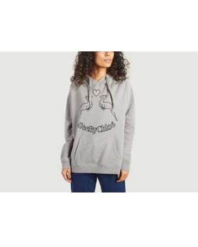 See By Chloé Hoodie With Print Xs - Grey