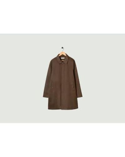 M.C. OVERALLS Coat Padded Single Breasted Mac L - Brown