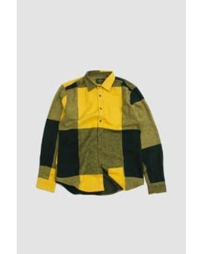 Portuguese Flannel Camisa colocación ver/amarillo