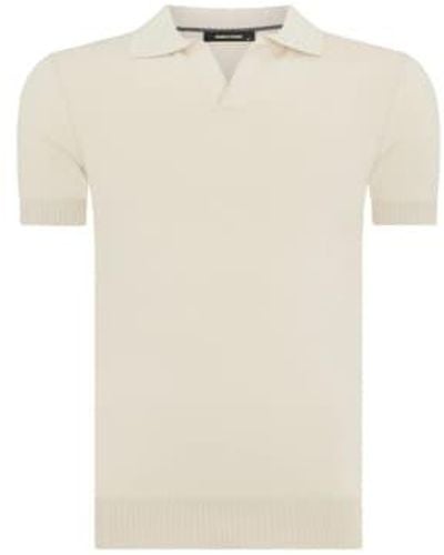 Remus Uomo Stretch Fit Short Sleeve Polo Shirt - Natural
