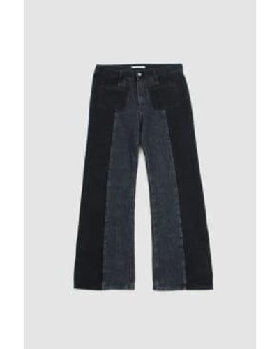 sunflower Pantalon en jean évasé lavé noir - Bleu