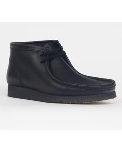 Clarks Wallabee Boots In Leather - Blu