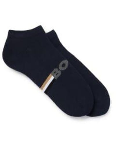 BOSS 2-pack Of Dark Ankle Length Socks - Blue
