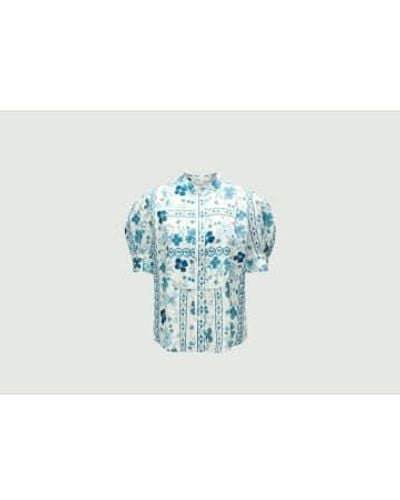See By Chloé Button-down Mao Neck Top 38 - Blue