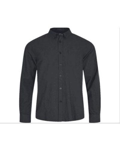 Knowledge Cotton 90889 Melange Flannel Custom Fit Shirt Total Eclipse S - Blue