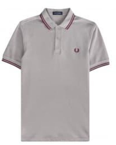 Fred Perry Mens Twin Tipped Polo Shirt 3 - Grigio