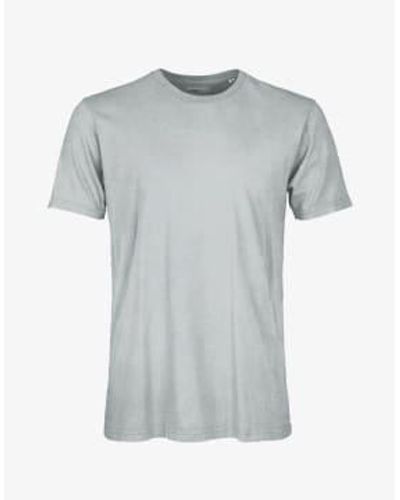 COLORFUL STANDARD Camiseta algodón orgánico gris scolorido - Azul