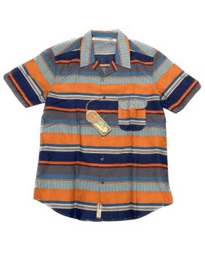 Scarti Lab Cotton ss shirt stripes - Blau