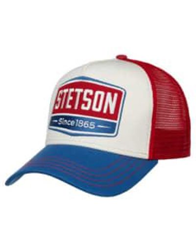 Stetson Gorra highway trucker azul/blanco/rojo