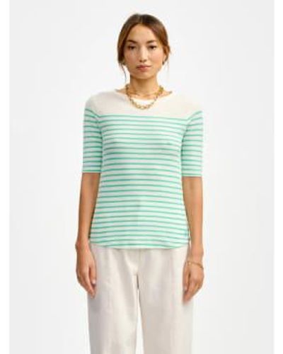 Bellerose Mias 3/4 Sleeved Striped Top 0 - Green