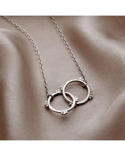 Posh Totty Designs Sterling Crown Double Hoop Necklace - Metallic