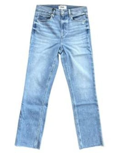 PAIGE Gemma Raw Hem Crop Jeans - Blu
