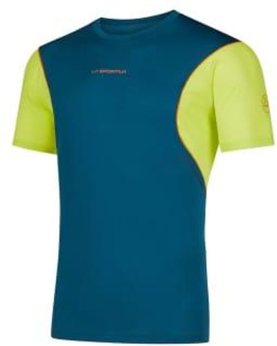 La Sportiva T Shirt Resolute Uomo Storm Lime Punch - Blu