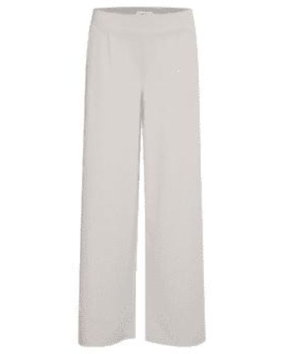 Ichi Kate Long Wide Trousers Silver Grey M