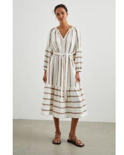 Rails Coconut Stripe Vittoria Dress Xs / - White