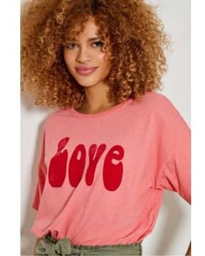 Five Jeans Peach And Cherry Love T Shirt Small - Red
