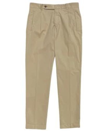 Fresh Nervi Cotton Lyocell Pleated Chino Pants - Natural