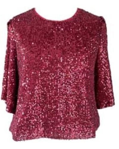 Traffic People Crimson And Clover Top Wine Xs - Red