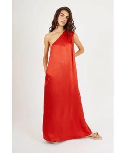 Traffic People Gia Dress In Rust - Rosso