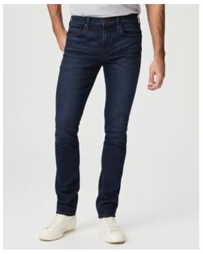PAIGE Lennox Conteras Dark Washed Denim Slim Fit Jeans M653f72-b285 30w - Blue