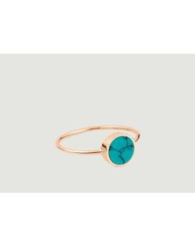 Ginette NY Gold Ever Disc Ring 54 - Blue