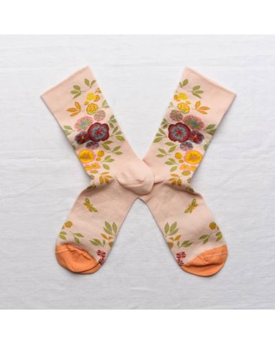Bonne Maison Rosebud Peony Socks - Multicolour
