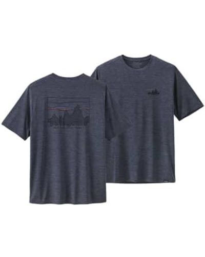Patagonia T Shirt Cap Cool Daily Graphic Uomo Smolder - Blu