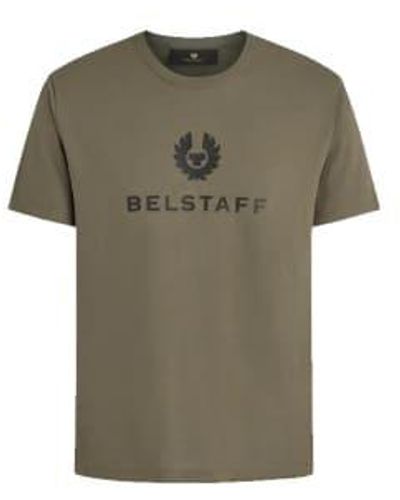 Belstaff Magliette signature oliva con logo fenice - Verde