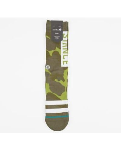 Stance Staple OG Crew -Socken im Camo -Druck - Grün