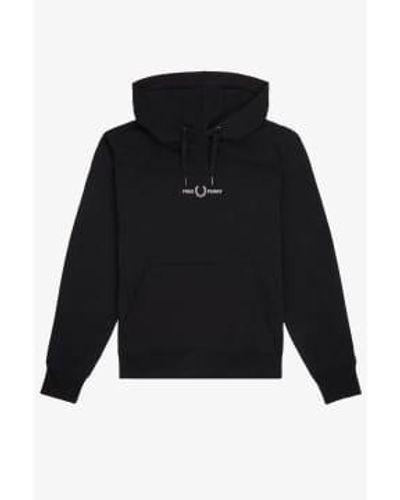 Fred Perry Embroidered Hooded Sweatshirt Black - Nero