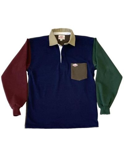 Battenwear Pocket Rugby Shirt Multi Panel - Blue