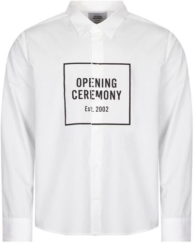 Opening Ceremony Camisa logotipo caja blanca - Blanco