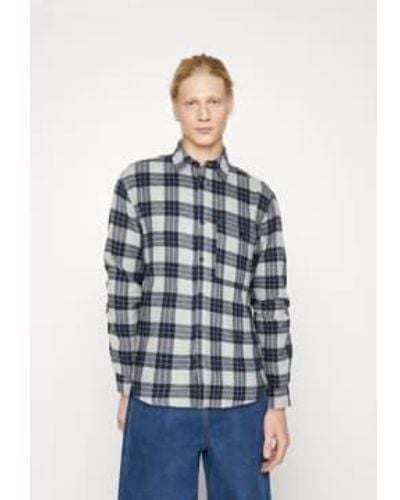 Only & Sons Only And Sons Bone Check Shirt In Dark - Blu
