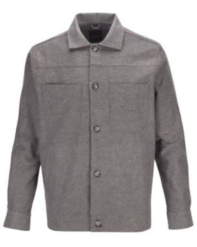 Guide London Brushed Cotton Twill Overshirt 1 - Grigio