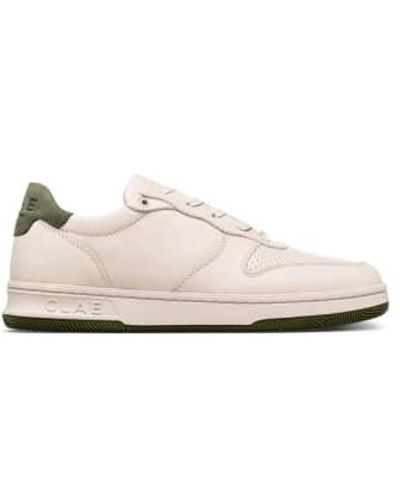 CLAE Sneakers Malone Leather Olive - Bianco