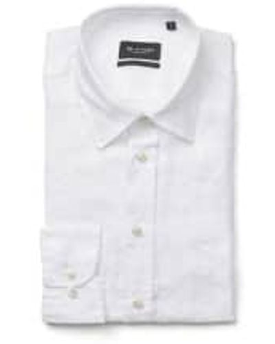 Sand Copenhagen Copenhagen State Soft Ls Linen Shirt White - Bianco