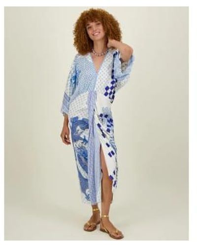 ME 369 Sophia Kimono Dress Amalfi Coast - Blu