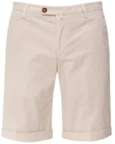 Briglia 1949 Panna Cream Stretch Cotton Slim Fit Shorts Bg108 324127 013 48 - Natural