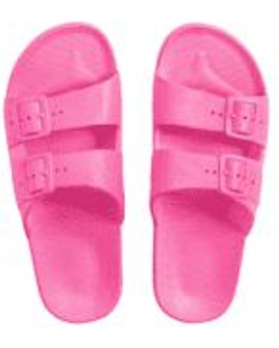 FREEDOM MOSES Glow Sliders In Neon From - Rosa