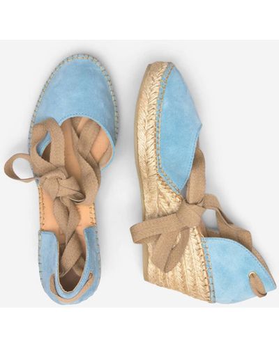 SELECTED Mia Blue Bell Wedge Espadrilles