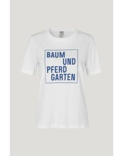 Baum und Pferdgarten Jawo T Shirt Marine Logo - Bianco