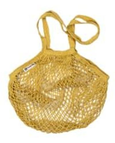 Turtle Bags | Vegetable Dye String Bag Ochre Short/long Short - Metallic
