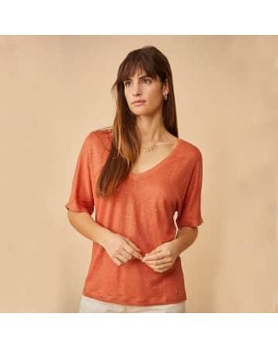 Des Petits Hauts Womens Hanina T Shirt - Arancione
