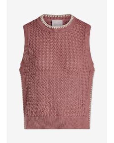 Varley Delaney Knit Vest Woodrose Xxs - Pink