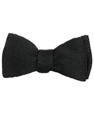 40 Colori Knitted And Woven Silk Butterfly Bow Tie 1 - Nero