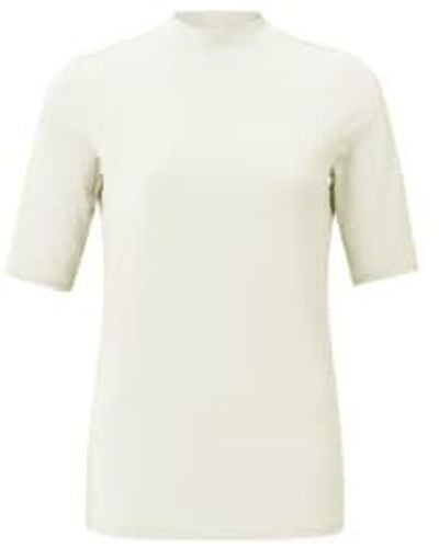 Yaya Onyx Soft T Shirt With Turtleneck - Bianco
