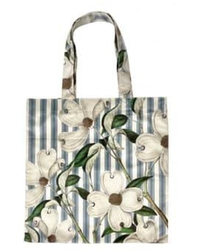 Vanilla Fly Floral With Stripe Tote 6 45x45 - Green