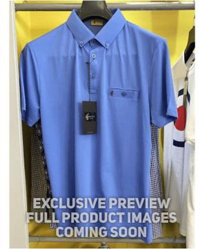 Gabicci Ladro Carolina Button Down Collar Polo Shirt M - Blue
