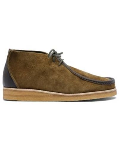 Yogi Footwear Torres Tumbled And Reverse Leather Crepe Sole Chukka Boot - Verde