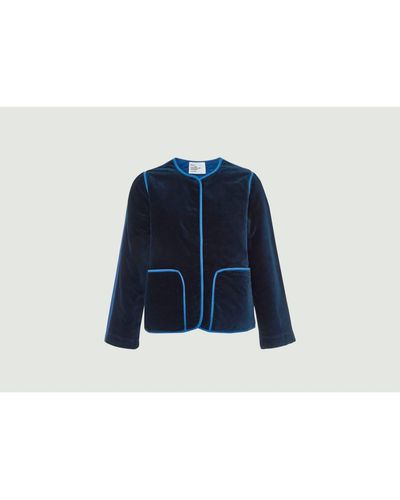 Leon & Harper Vitriol Velours Jacket - Blue